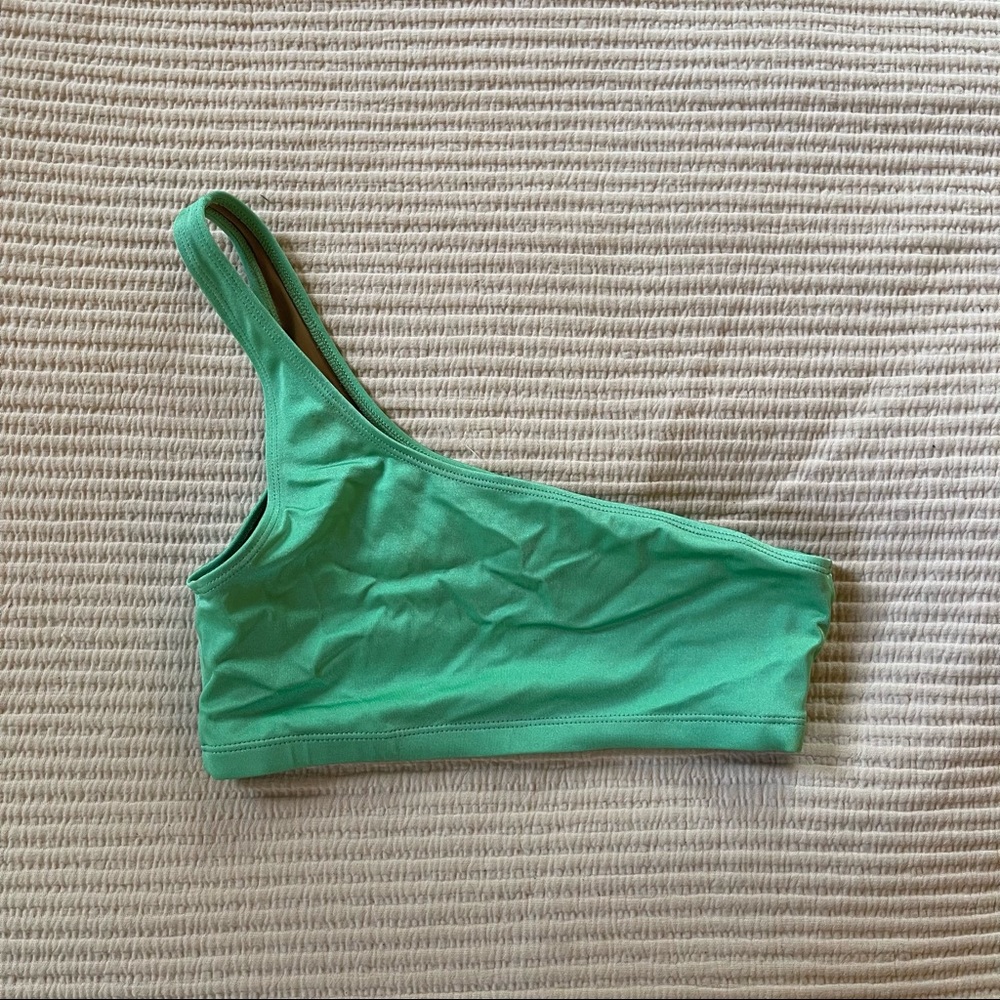 Baserange one shoulder swim/bra top in mint